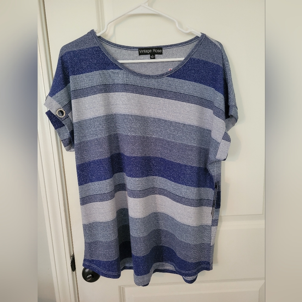 Blue Striped Women's Top